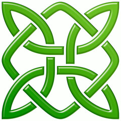 Simple celtic sign, Irish green. Symbol made with Celtic knots to use in designs for St. Patrick's Day.