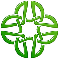 Simple sign with celtic knots, Irish green. Symbol made with Celtic knots to use in designs for St. Patrick's Day.