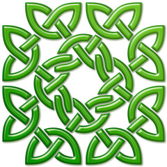 Sign with celtic knots, Irish green. Symbol made with Celtic knots to use in designs for St. Patrick's Day.