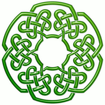 Sign made with Celtic knot, Irish green. Symbol made with Celtic knots to use in designs for St. Patrick's Day.