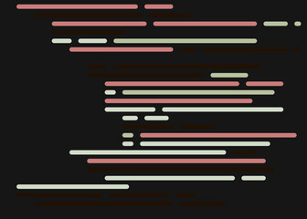 Code on screen vector illustration, flat cartoon coding lines simulation