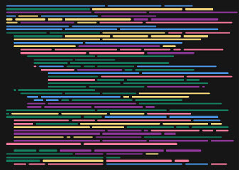 Code on screen vector illustration, flat cartoon coding lines simulation
