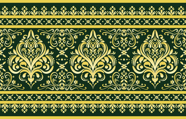 Ethnic India pattern oriental style, Traditional Ethnic India seamless pattern with damask ornament, Indian motif, floral elements design for tile pattern, carpet, background.