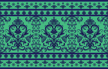 Ethnic India pattern oriental style, Traditional Ethnic India seamless pattern with damask ornament, Indian motif, floral elements design for tile pattern, carpet, background.