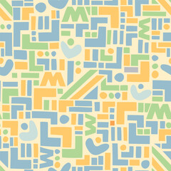 Seamless background with abstract elements. Vector illustration for interior design, packaging print, wrapper, postcard. Printing on fabric and paper.