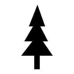 Fototapeta premium Tree flat icon. Christmas tree black icon. Vector illustration isolated on white background.