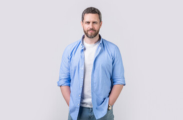 Fototapeta premium mature stylish man with stubble in studio. photo of mature stylish man with stubble.