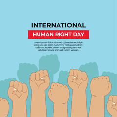 International Human right Day Banner, Template Design for Advertising text, banner, presentation, promotion banner, social media campaign post