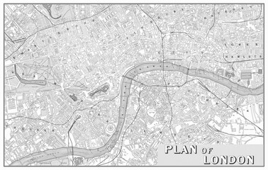 Obraz premium Vintage Historical map of London. Vector illustration.