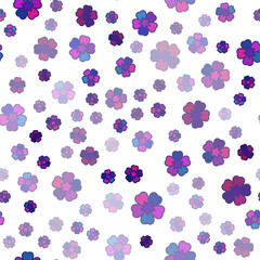 Fototapeta na wymiar Seamless repeating pattern of purple lavender flowers on a white background, vector illustration.