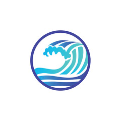Wave and ocean blue graphic icon vector