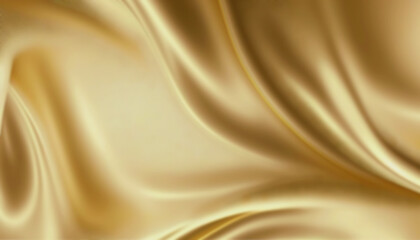 Fototapeta premium Elegant smooth golden silk. Warped silk cloth. Generative AI