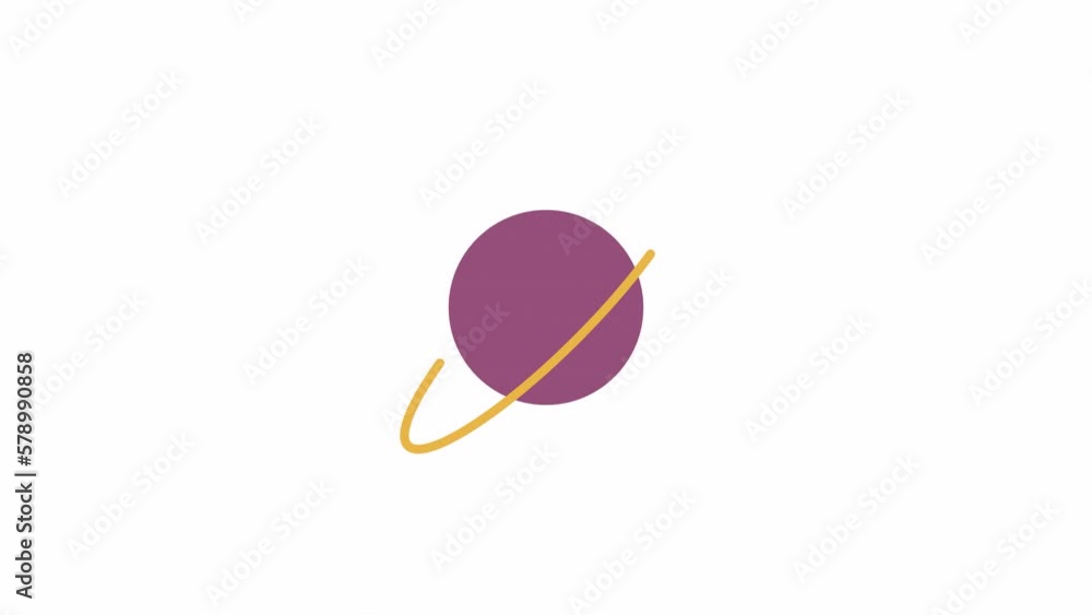 Aufkleber animated planet with ring indicator. saturn ball. 4k video footage with alpha channel transparency. 