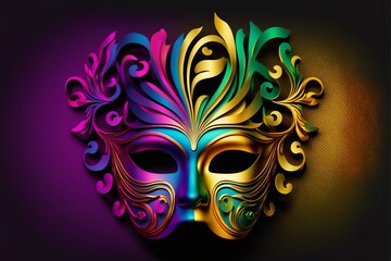 Naklejka premium bright multicolored carnival mask festival and entertainment made with Generative AI