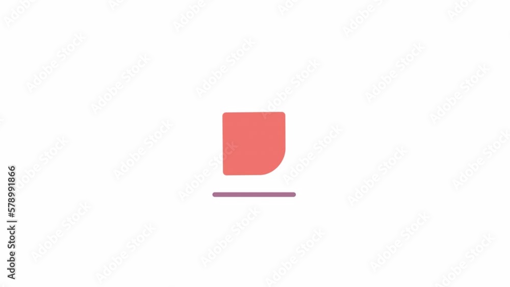 Fototapete animated square jumping indicator. bouncing shape. 4k video footage with alpha channel transparency.