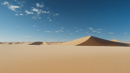 Fototapeta na wymiar desert with a clear blue sky, natural scenery. generative ai