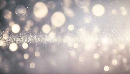Sparkling Memories: A Nostalgic Journey Through Glittering Vintage Lights on a Silver and White De-Focused Banner Background, Generative AI.