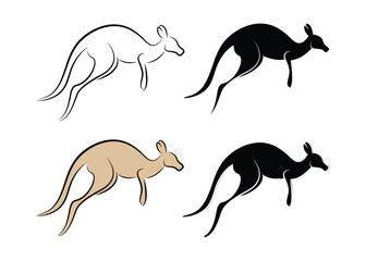 Kangaroo silhouette vector Kangaroo logo isolated on isolated background. kangaroo silhouette line drawing vector illustration