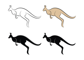 Kangaroo silhouette vector Kangaroo logo isolated on isolated background. kangaroo silhouette line drawing vector illustration
