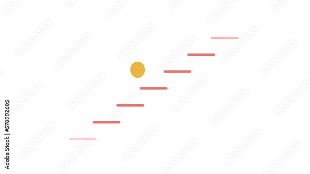 Aufkleber animated ball on ladder indicator. ongoing jumping up. 4k video footage with alpha channel transpare