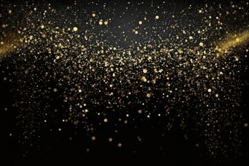 Fototapeta na wymiar Shimmering Elegance: Unveiling the Allure of Gold Glitter Texture on a Bold Black Background, Generative AI.