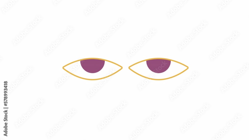 Aufkleber animated moving eyes indicator. confused looking. 4k video footage with alpha channel transparency. 