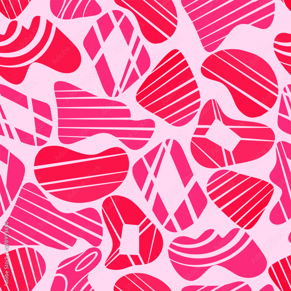 Aufkleber abstract red seamless pattern in abstract style. fashion sketch. tile design.