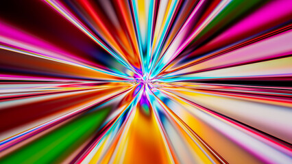 3d abstract colorful saturated explosion background. Rainbow reflection.