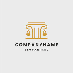 Law firm logo template vector illustration design