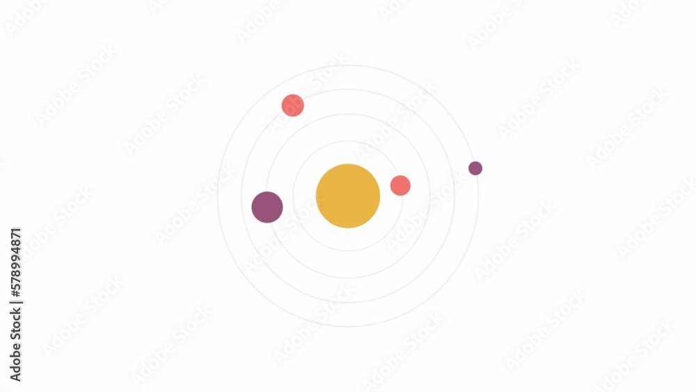 Aufkleber animated solar system indicator. planets around sun. 4k video footage with alpha channel transparenc