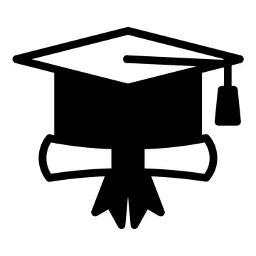 Toga hat with certificate icon