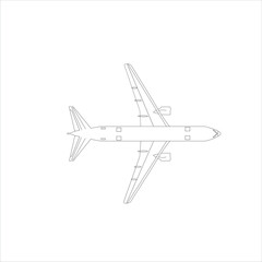 Fototapeta na wymiar A Commercial Airplanes line art vector.