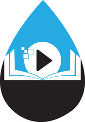 Book media logo design icon template. Book play logo symbol design illustration.