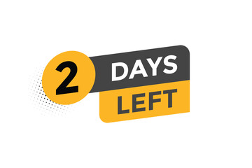 2 days Left countdown template. 2 day Countdown left banner label button eps 10
