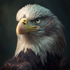 Obraz premium Head of a bald eagle close-up. AI generated.