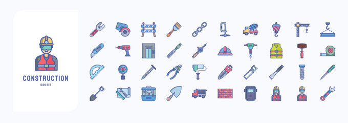Collection of icons related to Construction tools