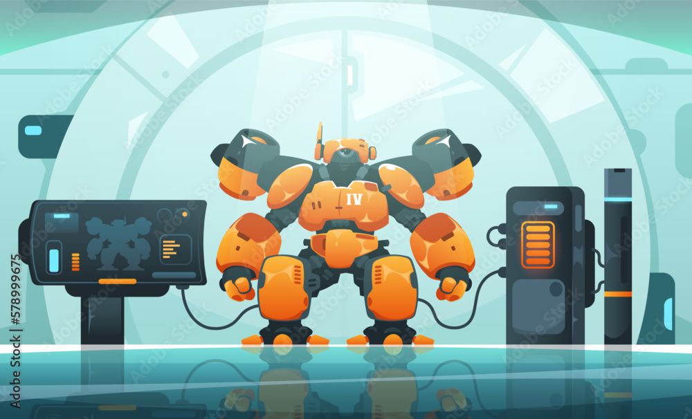 Poster android cyberpunk scene. futuristic cyborg and robots, cyber electronic characters in virtual punk c