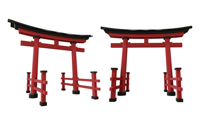 3d rendering torii traditional japanese gate entrance within shinto shrine mundane to the sacred perspective view