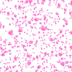 flurry of pink cherry blossom petals on transparent background	