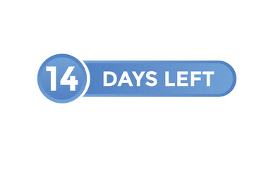 14 days Left countdown template. 14 day Countdown left banner label button eps 10
