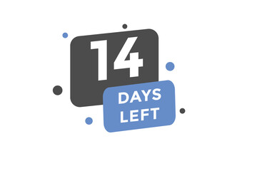 14 days Left countdown template. 14 day Countdown left banner label button eps 10
