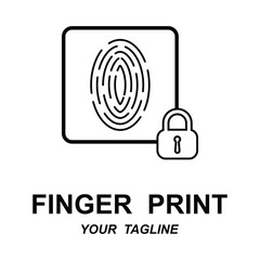 fingerprint identification logo with slogan template