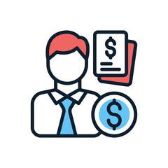Employee Cost icon in vector. Logotype