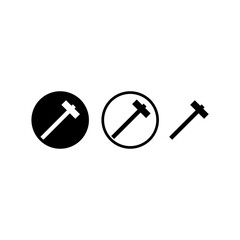 Hammer icon isolated on transparent background. Tool for repair