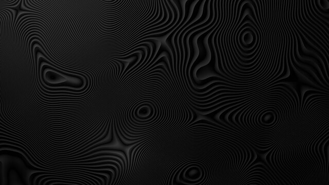 Black background with a pattern of wave (3D Rendering) © Chartchai
