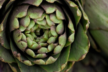 Artichokes a typical italian food in Roma's market 