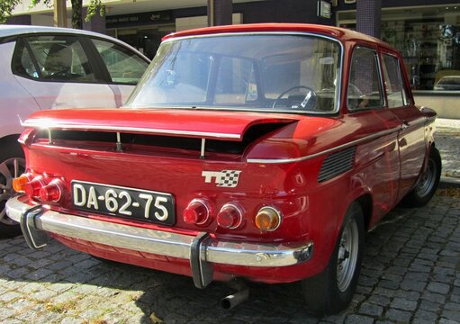 The rear of a classic NSU TT car from the '70s