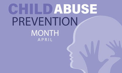 April is  National Child abuse prevention and awareness month. Template for background, banner, card, poster 