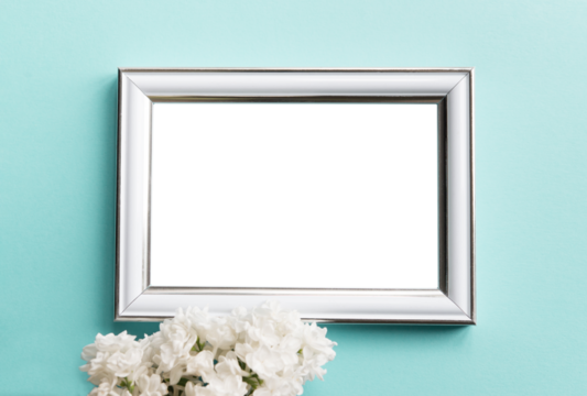 Beautiful flower arrangement. Mockup. Lilac flowers, free space for text on light pastel background. Wedding, birthday. Valentine's Day, Mother's Day. top view, copy space