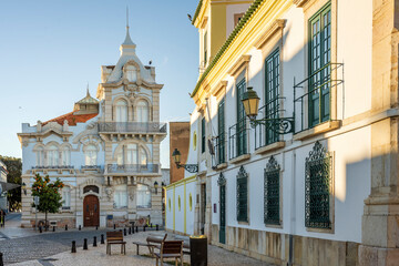 Fototapeta premium Beautiful Belmarco palace in downtown of Faro, Algarve, Portugal